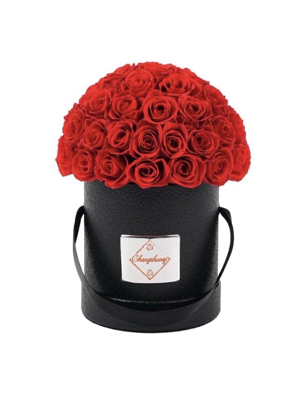 NIB NWT Changshunqi 49 Real Red Roses Preserved Flowers Arrangement Gift Women